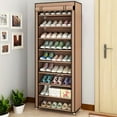 1pc 10-Layer Shoe Cabinet with Dust Cover, Non-Woven Space-Saving Shoe ...