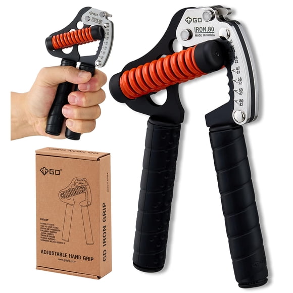 GD IRON GRIP Entrenador de fuerza de agarre Fortalecedor de agarre de mano ajustable Ejercitador de agarre de mano Fortalecedores de muñeca Silencioso y duradero - Entrenamiento de fuerza de antebrazo