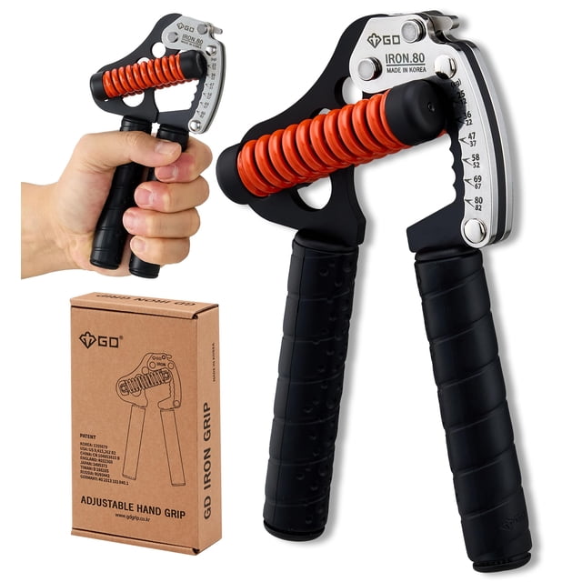 GD IRON GRIP Entrenador de fuerza de agarre Fortalecedor de agarre de mano ajustable Ejercitador de agarre de mano Fortalecedores de muñeca Silencioso y duradero - Entrenamiento de fuerza de antebrazo