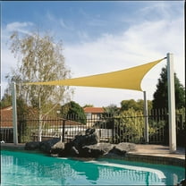 Coolaroo Coolhaven Outdoor Sun Shade Sail 95% UV Block Protection for Garden, Patio, Backyard, 18' Triangle, Sahara