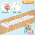 thumbnail image 3 of 20 Pieces 12 Station Hanging Merchandise Strips Plastic Display Clip Strips with 20 Pieces S Hooks and Removable Label Header for Lightweight Product Retail Display Shop Market, 3 of 7