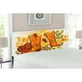 thumbnail image 2 of Western Headboard, Illustration Old Wild West Elements Rope Shoes and Image of Cowboy Print, Upholstered Decorative Metal Bed Headboard with Memory Foam, Full Size, Yellow Orange, by Ambesonne, 2 of 4
