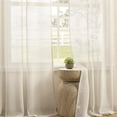thumbnail image 3 of Cortinas transparentes Joydeco de lino blanco de 183 cm de largo para sala de estar, 3 of 8