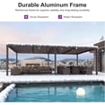 thumbnail image 3 of PURPLE LEAF 12' × 24' Louvered Pergola Outdoor Hardtop Adjustable Aluminum Sun Shade for Deck Garden Backyard Patio Retractable Roof Canopy Bronze, 3 of 8