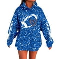 thumbnail image 2 of Sequins Football Hoodies for Women 2025 Fall Winter Glitter Sparkle Graphic Hooded Sweatshirt Y2K Pullover Tops, 2 of 6