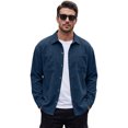 thumbnail image 4 of Vxararl Men Corduroy Trucker Style Shirt Jacket, Long‑Sleeve Button‑Up Vintage Corduroy Shirt Shacket, Casual Overshirt with Dual Chest Pockets for Everyday Daily Wear Navy XL, 4 of 4