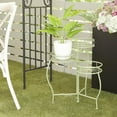 thumbnail image 3 of DecMode 19" x 18" x 21" 3 Tier Green Metal Starburst Plantstand, 3 of 9