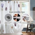 thumbnail image 6 of Extra Long Shower Curtain 72x84 inch Length，Plant Floral Shower Curtain with Hooks for Bathroom,Purple Flowers Modern Bathroom Curtain,Water Repellent Fabric Bath Curtain, 6 of 6