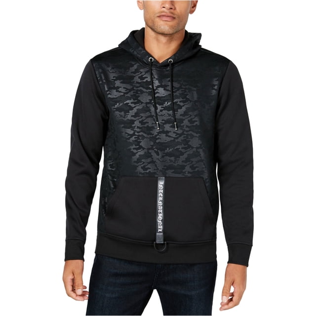 Sudadera con capucha de camuflaje para hombre INC, negro, mediano