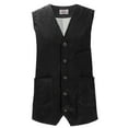 thumbnail image 6 of Aueoeo Corduroy Vests For Men V Neck Button Up Waistcoat Business Casual Jacket For Formal Work With Pockets, 6 of 6