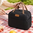 thumbnail image 4 of Clearance! Lunch Bag Foldable Cloth Handle - Lightweight Insulated Thermal Tote, Convenient Storage Bag and Lunch Organizer for Work and Travel,Black, 4 of 7
