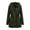 Green, variant on Women's Windproof Hooded Trench Jacket Drawstring Waist Solid Color Casual Coat for Everyday Wear,M