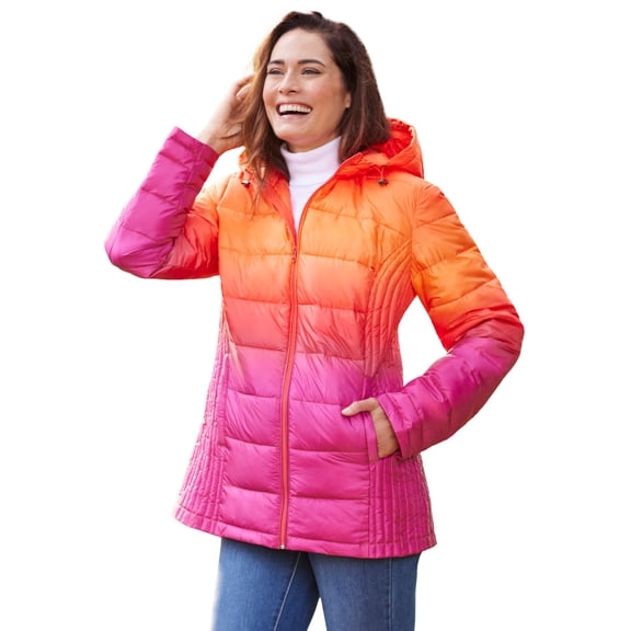 Woman Within Plus Size Packable Puffer Jacket