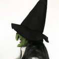 thumbnail image 3 of Sombrero de Halloween máscara de bruja aterradora divertida capucha de látex de cara completa (el sombrero de pelo de la máscara está cosido, guantes no incluidos), 3 of 12