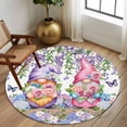 thumbnail image 2 of Round Rug 7Ft Washable Non-Slip, Blue Purple Gnomes Circle Area Rugs for Living Room Bedroom, Spring Country Hydrangea Flower Leaf Indoor Floor Mats Carpet Runner for Home Decor Aesthetic, 2 of 8