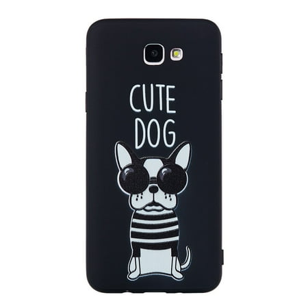 Phone Cover Embossed Shatter-resistant Scratch-resistant Matte TPU All-inclusive Phone Case for J5 Prime(Dog Pattern)