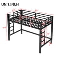 thumbnail image 3 of Jopath Twin XL Size Metal Loft Bed, Loft Bed with Easy Climbing Ladder and Guardrails for Boys Girls Teen Black, 3 of 9