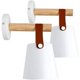 thumbnail image 1 of Un conjunto de 2 lámparas de pared modernas con estilo de metal, lámpara de pared de madera de hierro forjado, candelabros de iluminación nórdica creativa, E27 blanco, 1 of 1