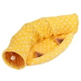 thumbnail image 4 of Collapsible Cat Tunnel Bed, Endless Fun Soft Cat Tube Bed Washable Yellow Dot Pattern With Plush Balls For Indoor For Kittens For Ferrets, 4 of 8