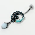thumbnail image 6 of Body Candy Womens 14G 316L Surgical Steel Navel Ring Piercing Leaping Blue Dolphin Bauble Dangle Belly Button Ring, 6 of 8