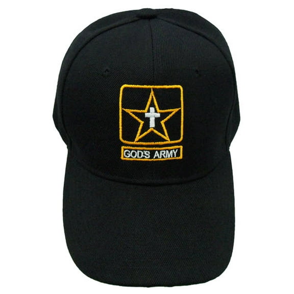 Christian Baseball Cap Black Hat Gods Army