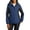 Admiral Blue/ Black/ Magnet Grey, variant on Womens Colorblock 3 in 1 Water Resistant Jacket with Fleece Liner Full Zip Detachable Hood Long Sleeves