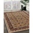 thumbnail image 3 of Ahgly Company Machine Washable Indoor Square Industrial Modern Brown Sand Brown Area Rugs, 5' Square, 3 of 7
