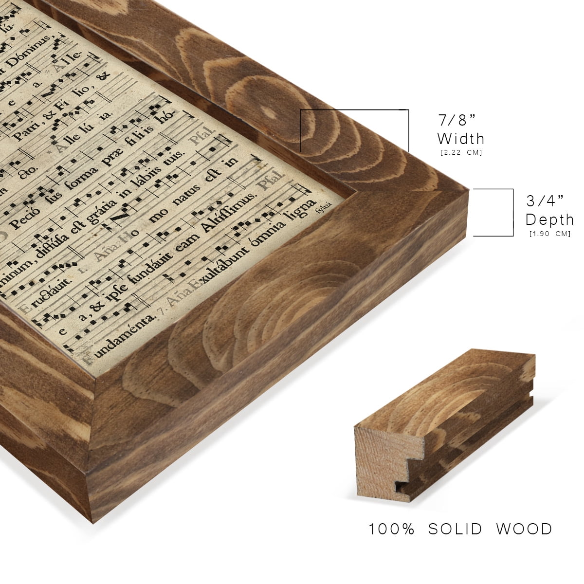 Vellum Songbook II -Framed Print w/glass-Walnut