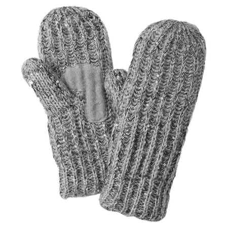 Cable Mitten - isotoner womens chunky gray sequin cable knit mittens with sherpasoft lining