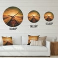 thumbnail image 4 of Designart 'Junction of Railways Track At Sunset' Modern Wood Wall Clock, 4 of 5
