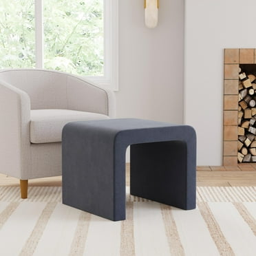 HomePop  Arch Ottoman Blue Velvet