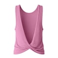 thumbnail image 5 of Open Back Workout Tops for Women Athletic Backless Tank Tops Sleeveless Running T Shirts Yoga Going Out Gym Clothes Pink, 5 of 9