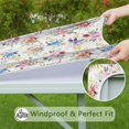 thumbnail image 6 of Pioneer Flower Floral Print Pattern Square Fitted Tablecloth with Elastic Edge,Square Table Cover,Washable Elastic Table Cover for Home Kitchen Party Decor 36"x36", 6 of 6