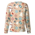 thumbnail image 3 of Cárdigan Navideño Para Mujer, Camisetas de Manga Larga, Túnica de Cuello Redondo Con Estampado Informal, Uniforme de Trabajo Con Blusa de Bolsillo Odeerbi ODB190982, 3 of 3