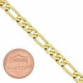 thumbnail image 3 of 5.3mm Polished 0.25 mils 14k Yellow Gold Plated Figaro Chain Necklace + Bracelet Set, 30" (Necklace) + 7" (Bracelet), 3 of 6
