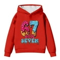 thumbnail image 3 of 67 Six Seven Letter Sweatshirts For Kids Hoodies Sweatshirts Casual Boys Graphic Print Hooded Sweatshirt Long Sleeve Pullover Fleece Jacket With Front Pocket Red 140(11-12 Years), 3 of 6
