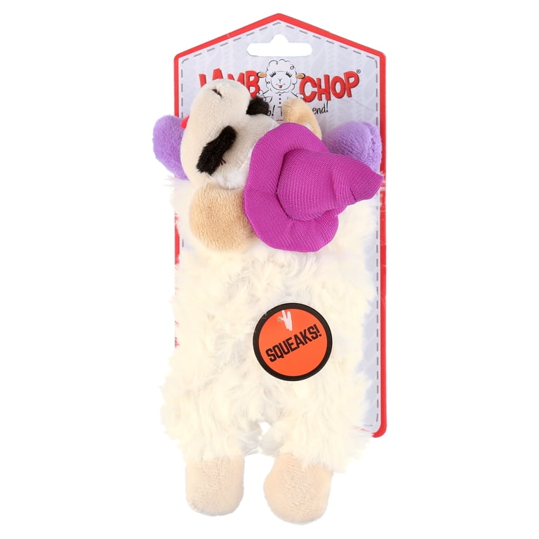 Multipet Halloween Squeaky Lamb Chop with Witch Hat Plush Dog Toy