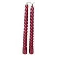 thumbnail image 2 of simhoa 2pcs Dinner Candle Assorted Colors Taper Twisted Spiral Long Candles for Dinner 2 CandleRed, 2 of 7