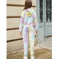 thumbnail image 3 of Oudiya Girls 2 Piece Tie Dye Sweatsuit Set Tracksuits Pullover Sweatshirts and Sweatpants with Pockets, 4-12Y, 3 of 5