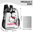thumbnail image 3 of Heavy Duty Clear Backpack Clear Bag Stadium Approved Waterproof Hello CAT Kitty PVC Transparent Backpack Stadium backpack 17 x13 x5in Capacity See Through Backpack for Sport Events,Travel, 3 of 8