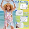 thumbnail image 5 of SEANATIVE Girls Swimsuits One-Piece Bathing Suit with Mesh Cover Up Skirt Lightweight Soft Swimwear Beachwear with Adjustable Strap, Size 11-12, Easter Egg Rabbit Blue Pink Gradient, 5 of 7