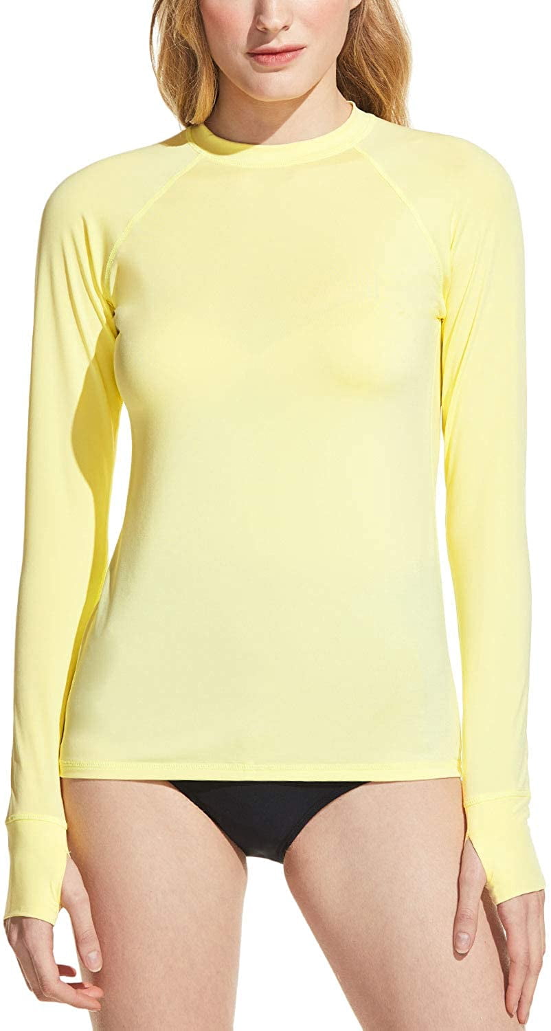 Rash Guard Shirts Women's Upf 50+ Rash Guard Long Sleeve Water Large