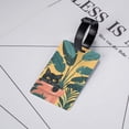 thumbnail image 5 of Luggage Tags for Suitcases, Cat Hiding In Potted Plants Leather Bag Luggage Tags ID Label Tags Privacy Protection Travel Bag Labels, 5 of 6