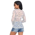 thumbnail image 2 of Ice Silk Mesh Long Sleeve Top Cooling Comfort Women's Crewneck Mesh Tops Casual Shirt Blue and Yellow Wildflowers X-Large, 2 of 6