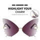 thumbnail image 4 of Gafas de sol Baoblaze sin montura UV400 Lente de Mariposa Gris degradado grandes con forma de ojo de gato, 4 of 8