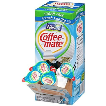 Coffee Mate Coffee Creamer, Sugar Free French Vanilla, 0.375Oz Liquid Creamer Singles, 50-Count