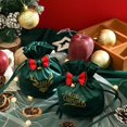 thumbnail image 4 of Bolsas de terciopelo de Navidad con cordón suave bolsa de regalo de dulces, B, rojo Feliz Sencillez, 4 of 5