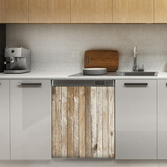 Wood grain grey white Dishwasher Magnet Cover Decorative Sticker for Home Cabinet Kitchen 23" x26"