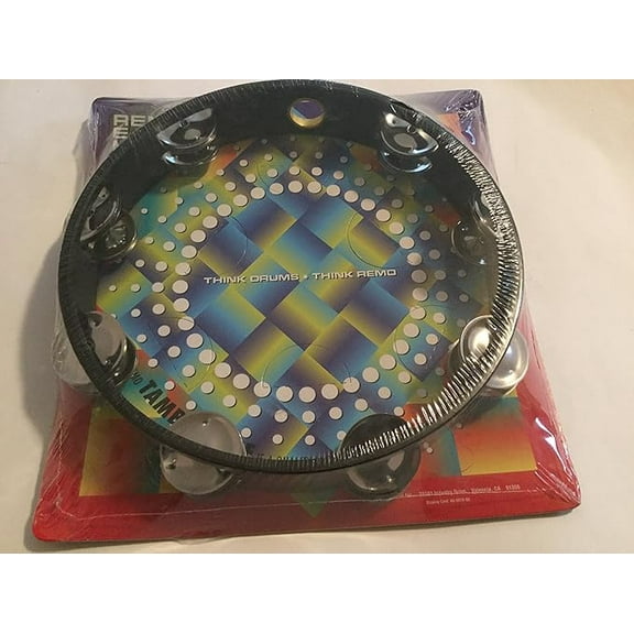 Tambourine, Headless, 6" Diameter, 6 Pairs Jingles x 1 Row, QUADURAÂ® Black Prizmatic