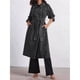 thumbnail image 4 of Gabardina Vaquera Larga Informal de Doble Botonadura para Mujer, Chaqueta Vaquera, Gabardina con Cinturón, Abrigo Tipo Guardapolvo. Negro XXL, 4 of 9